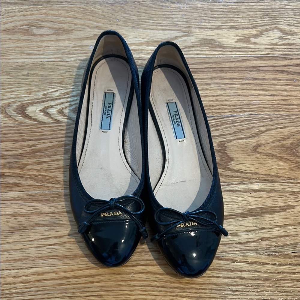 Prada Women's Black Patent Leather Flats